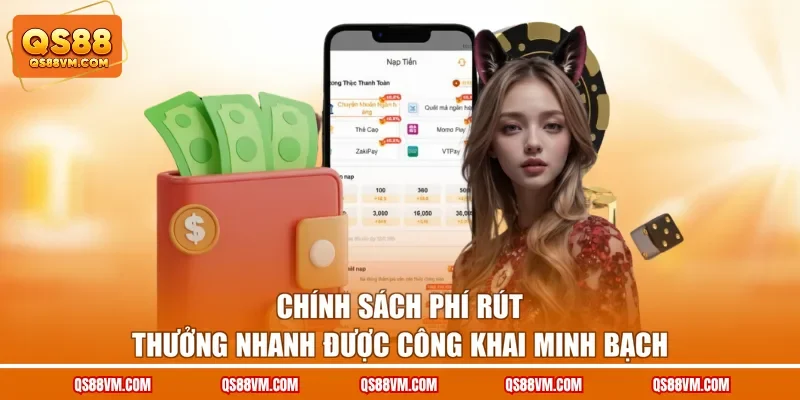 Chính sách phí rút thưởng nhanh được công khai minh bạch